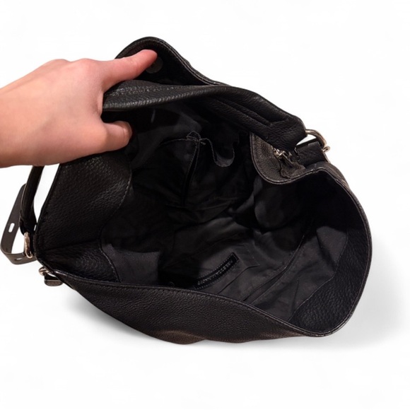 Rebecca Minkoff Moto Hobo Leather Shoulder Bag Black - Picture 6 of 8